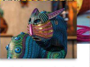 Alebrije tallado en copal y pintado a mano en San Martín Tilcajete.